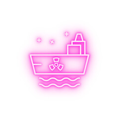 Poster - Ship nuclear naval neon icon