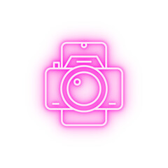 Poster - Camera mobile neon icon