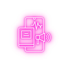 Poster - Audio book mobile neon icon