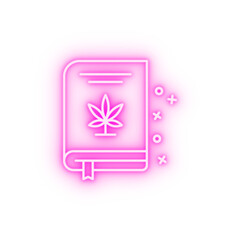 Poster - Book marijuana cannabis neon icon
