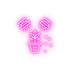 Poster - Lightning marijuana neon icon