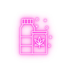 Sticker - Marijuana guide drink neon icon