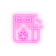 Sticker - Doctor document marijuana neon icon