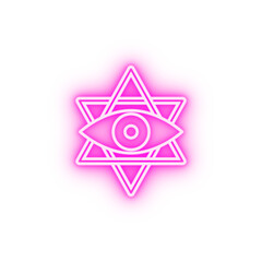 Poster - Esoteric magic eye neon icon