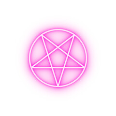 Poster - Pentacle magic neon icon