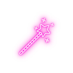 Wall Mural - Star wand magic neon icon