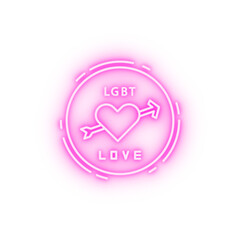 Poster - heart love lgbt neon icon