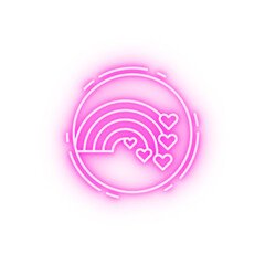 Poster - rainbow heart lgbt neon icon