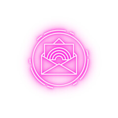 Poster - Letter rainbow lgbt neon icon
