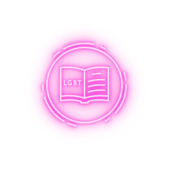Poster - Book lgbt neon icon