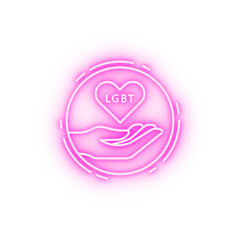 Poster - Heart hand lgbt neon icon