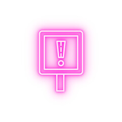 Poster - caution sign safety neon icon
