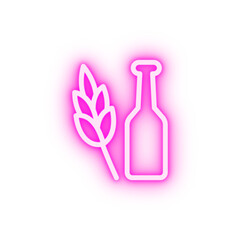 Wall Mural - Spike beer bottle neon icon