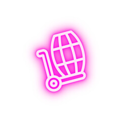 Poster - Cart beer barrel neon icon