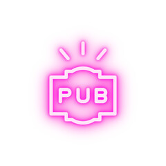 Poster - Pub sign label neon icon