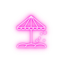 Wall Mural - Parasol umbrella summer neon icon