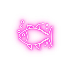 Poster - Fish sea water animal neon icon