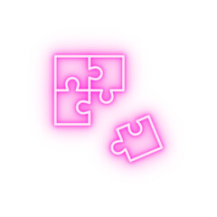 Poster - Creative friend puzzle neon icon