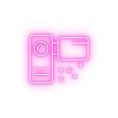 Poster - Camera film neon icon