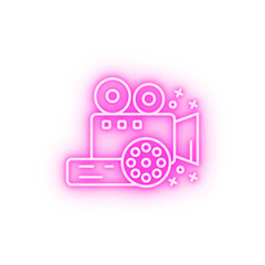 Wall Mural - Camera cinema movie film neon icon