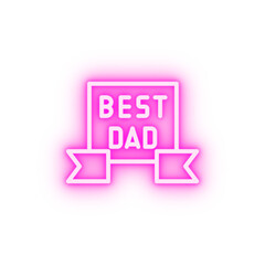 Sticker - Best Dad label neon icon