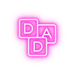 Wall Mural - ABC Block DAD neon icon