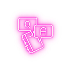 Poster - And answer book help education neon icon