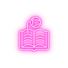 Poster - Access book flexible globe neon icon