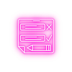 Poster - Education exam pencil report neon icon