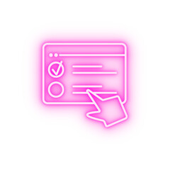 Poster - Browser education quiz regular neon icon