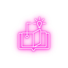 Poster - Book creative idea education neon icon