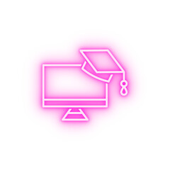 Poster - Notebook building university neon icon