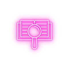 Poster - Monitor book video neon icon