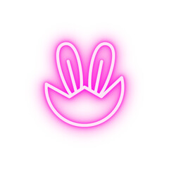 Poster - Rabbit egg ear neon icon