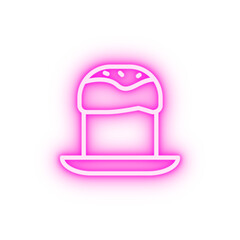 Poster - Easter cake plate neon icon