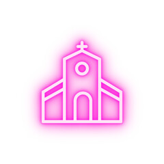 Sticker - Church building neon icon