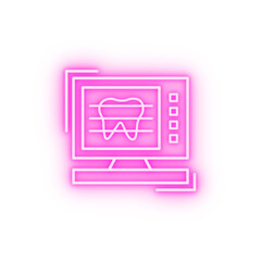 Poster - Radiograph tooth neon icon