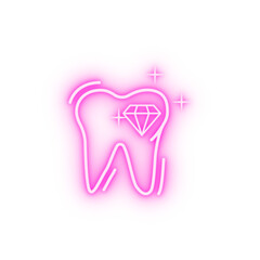 Poster - tooth jeweler diamond neon icon