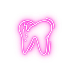 Wall Mural - Dental calculus tooth neon icon