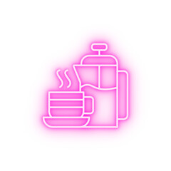 Poster - Tea kitten neon icon