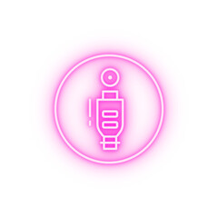 Poster - Plug connector neon icon