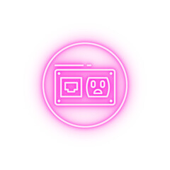 Poster - Socket connector neon icon
