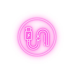 Poster - Broken cable connector neon icon