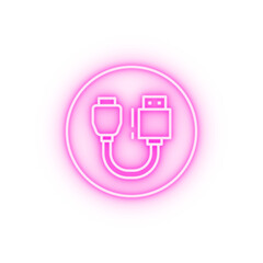 Poster - Hdmi connector neon icon