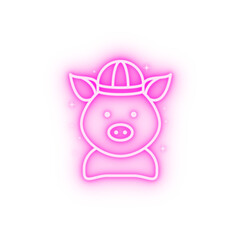 Wall Mural - China pig China culture neon icon