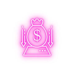 Poster - Corporate money bag neon icon