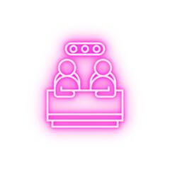 Poster - corporate support mans neon icon
