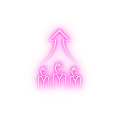 Sticker - Teamwork 2 colored line neon icon