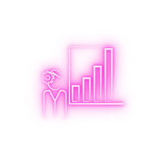 Poster - Presentation business plan chart 2 colored line neon icon