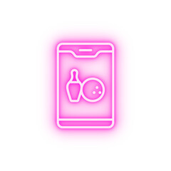 Poster - Smartphone bowling pins neon icon